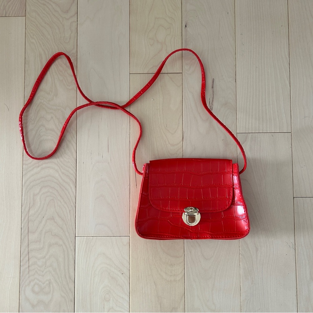 SHEIN Red Croc Crossbody Purse